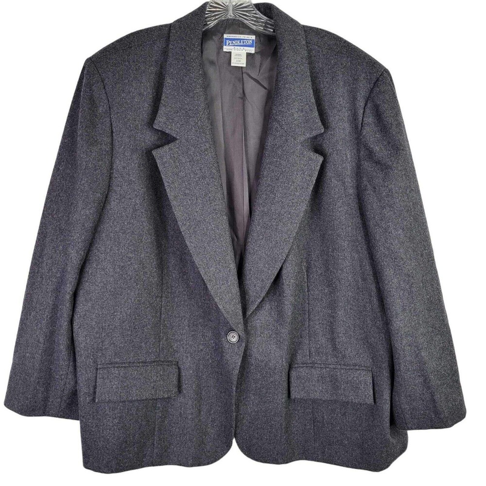 Pendleton Charcoal Wool Suit Jacket - image 2